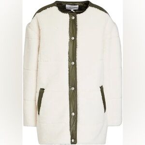 Frame Denim Cream and Green Teddy Jacket